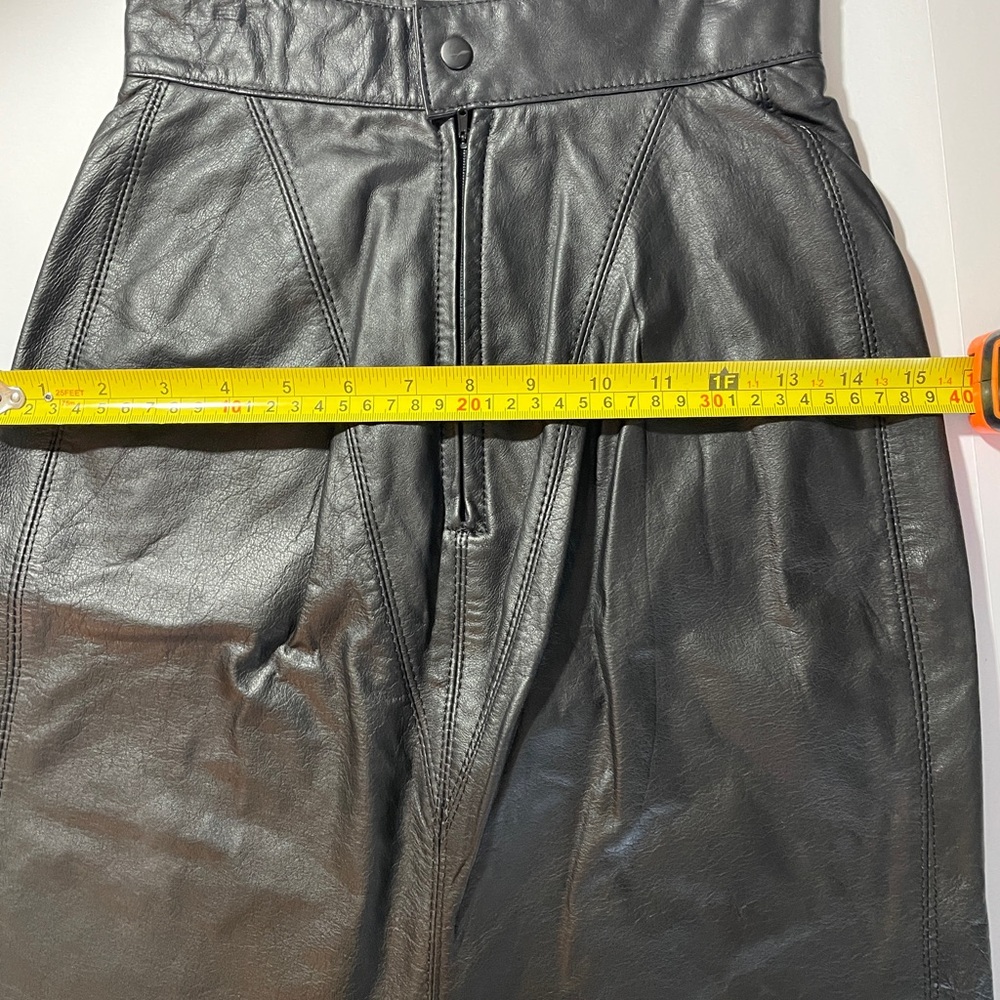90s GERONIMO Leather Pencil Skirt 23” Waist XXS ✨ Quiet Luxury Holy Grail  - Picture 8 of 13